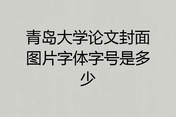 青岛大学论文封面图片字体字号是多少