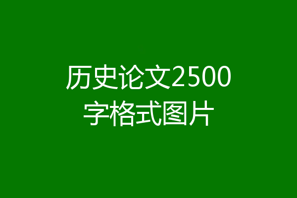 历史论文2500字格式图片