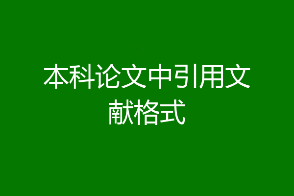本科论文中引用文献格式