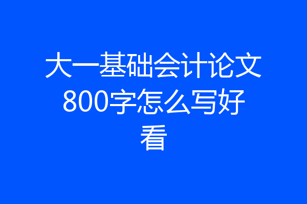 大一基础会计论文800字怎么写好看