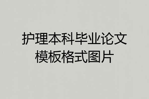 护理本科毕业论文模板格式图片