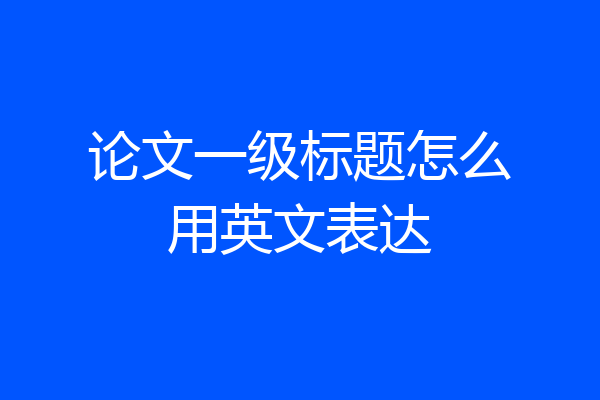 论文一级标题怎么用英文表达