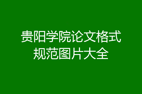 贵阳学院论文格式规范图片大全