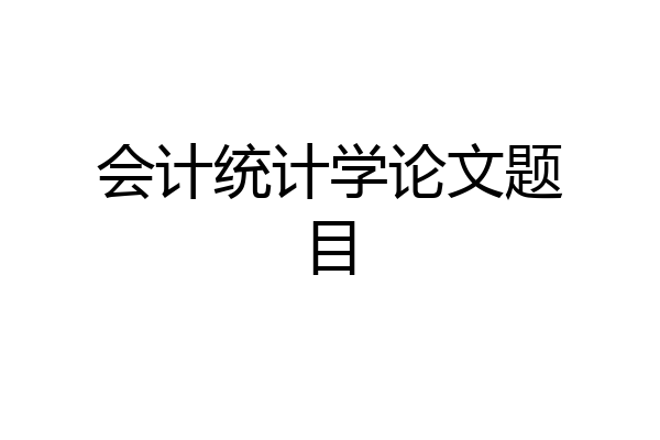 会计统计学论文题目