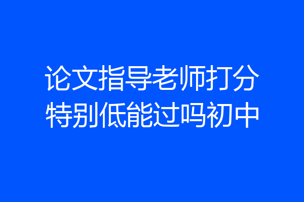 论文指导老师打分特别低能过吗初中