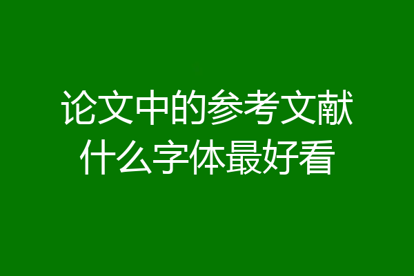 论文中的参考文献什么字体最好看