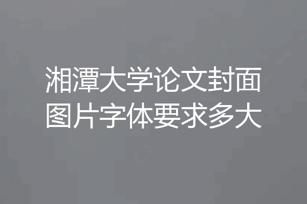 湘潭大学论文封面图片字体要求多大