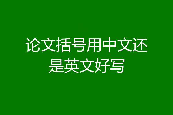 论文括号用中文还是英文好写