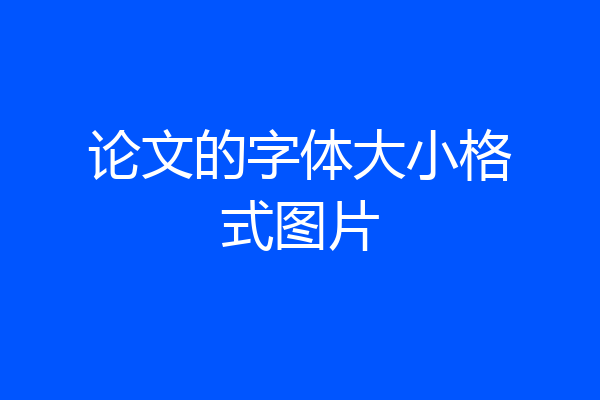 论文的字体大小格式图片