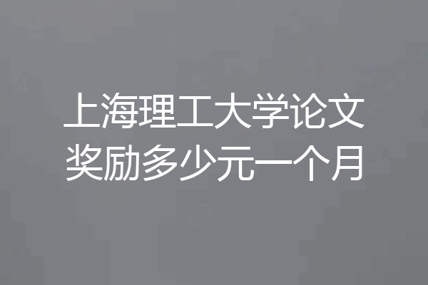 上海理工大学论文奖励多少元一个月
