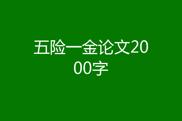 五险一金论文2000字