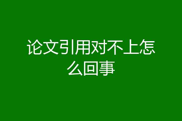 论文引用对不上怎么回事