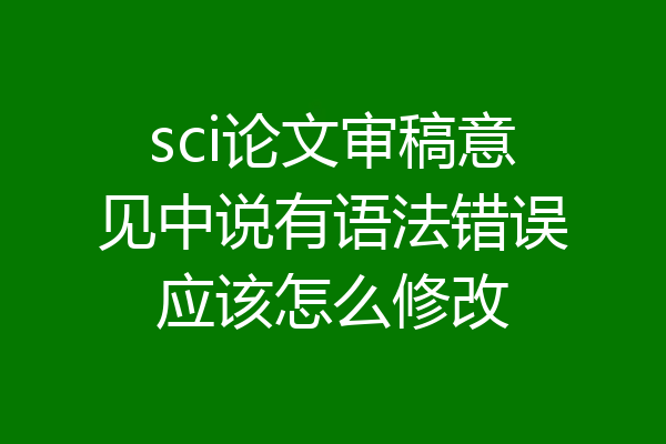 sci论文审稿意见中说有语法错误应该怎么修改