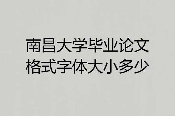 南昌大学毕业论文格式字体大小多少