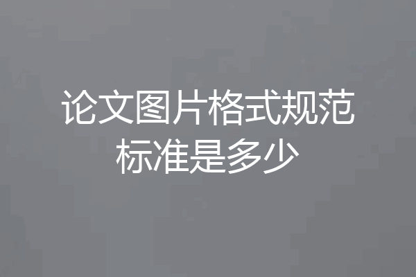 论文图片格式规范标准是多少