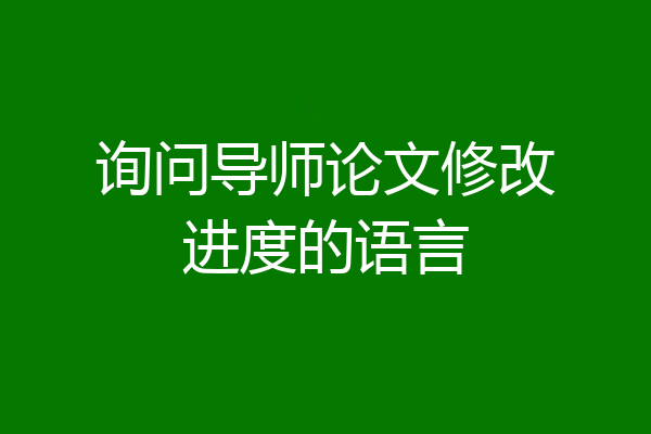 询问导师论文修改进度的语言