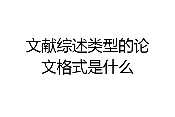 文献综述类型的论文格式是什么