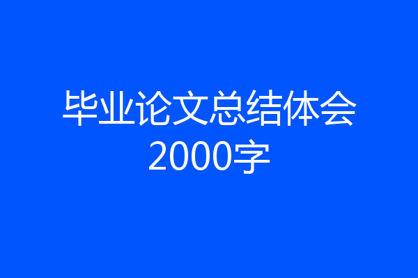 毕业论文总结体会2000字