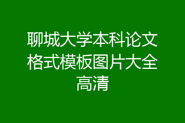聊城大学本科论文格式模板图片大全高清