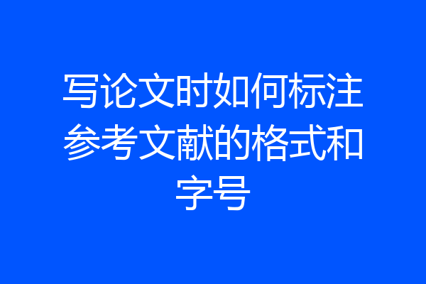 写论文时如何标注参考文献的格式和字号