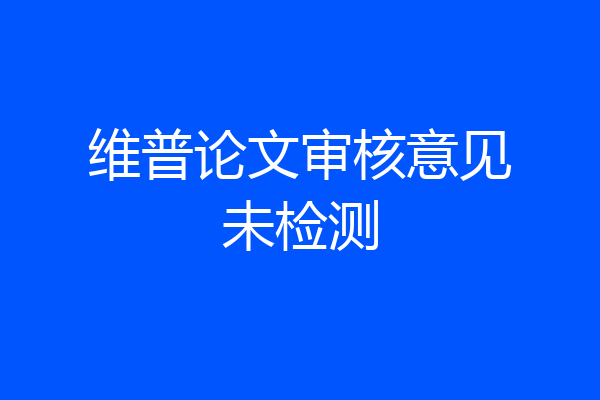 维普论文审核意见未检测