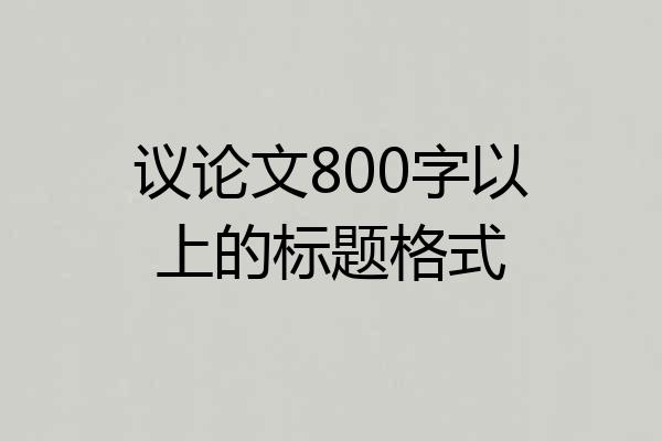 议论文800字以上的标题格式