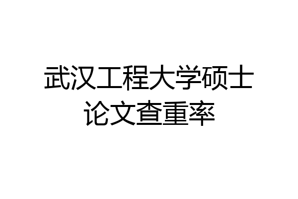 武汉工程大学硕士论文查重率