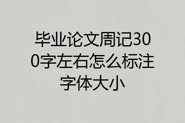 毕业论文周记300字左右怎么标注字体大小