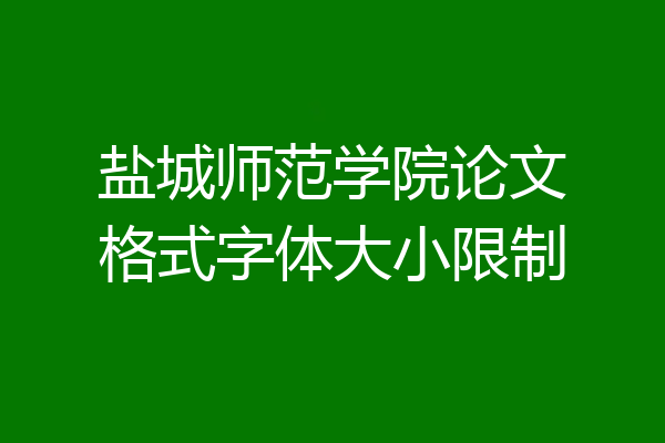 盐城师范学院论文格式字体大小限制