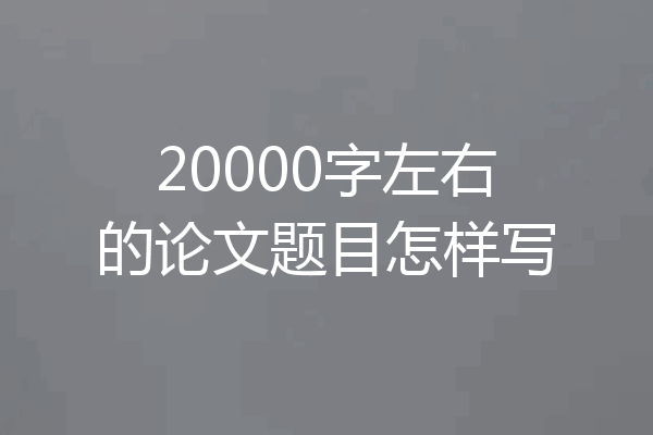 20000字左右的论文题目怎样写