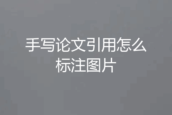 手写论文引用怎么标注图片