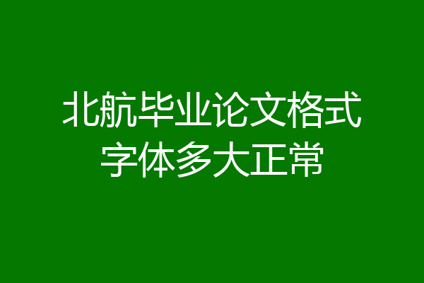 北航毕业论文格式字体多大正常