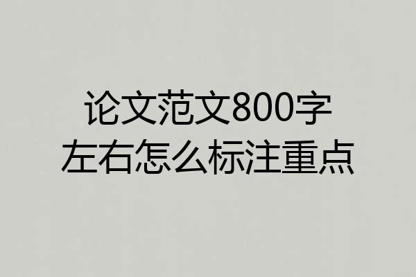 论文范文800字左右怎么标注重点