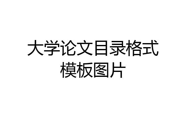 大学论文目录格式模板图片