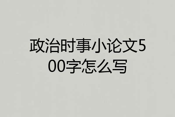 政治时事小论文500字怎么写