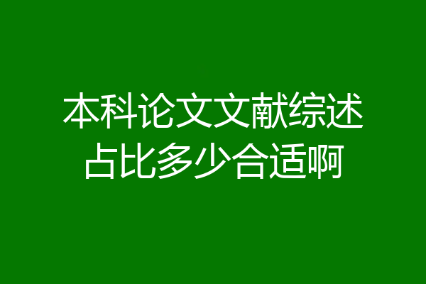 本科论文文献综述占比多少合适啊