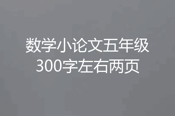 数学小论文五年级300字左右两页