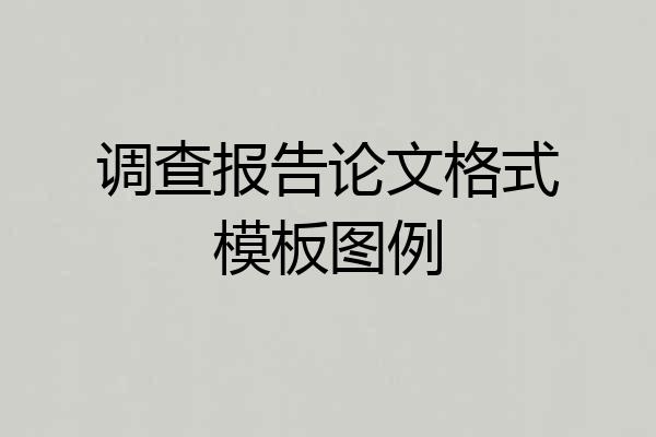 调查报告论文格式模板图例