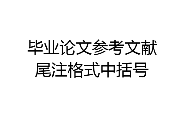 毕业论文参考文献尾注格式中括号