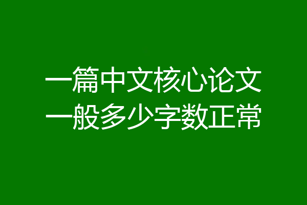一篇中文核心论文一般多少字数正常