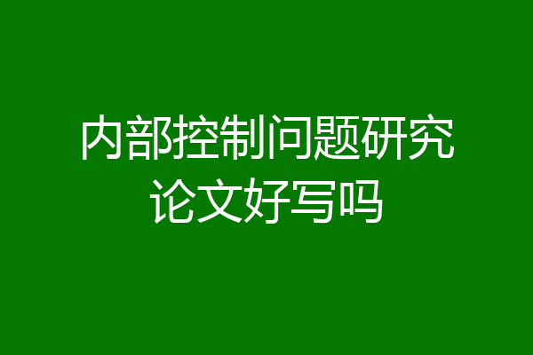 内部控制问题研究论文好写吗