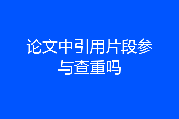 论文中引用片段参与查重吗