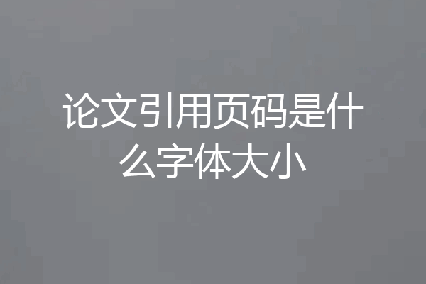论文引用页码是什么字体大小
