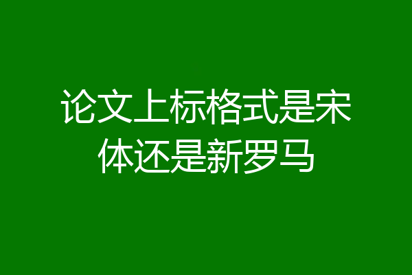 论文上标格式是宋体还是新罗马