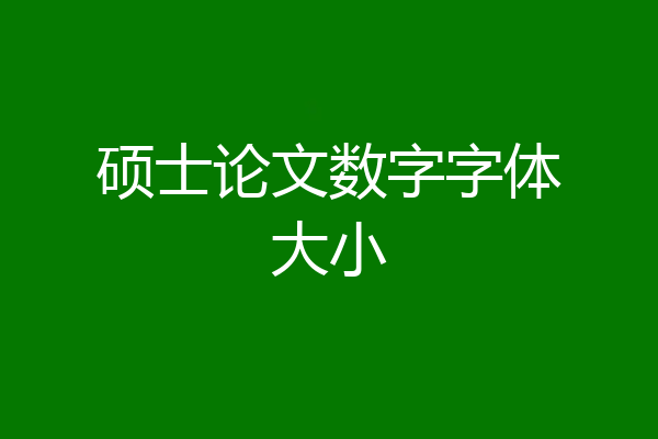 硕士论文数字字体大小
