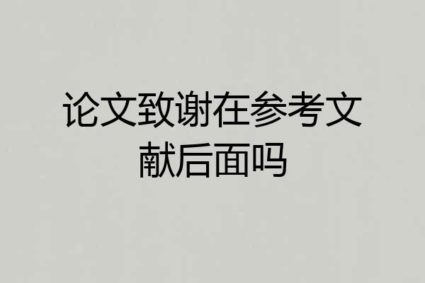 论文致谢在参考文献后面吗