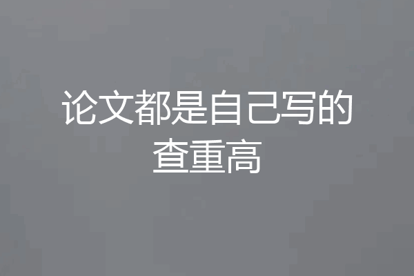 论文都是自己写的查重高
