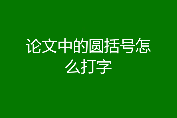 论文中的圆括号怎么打字