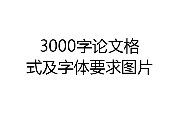 3000字论文格式及字体要求图片