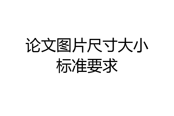 论文图片尺寸大小标准要求